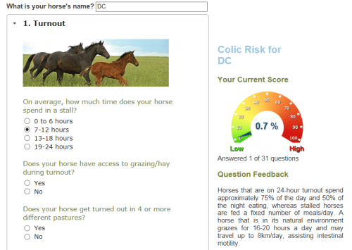 Colic risk rater
